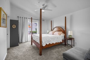 2 bedrooms, desk, iron/ironing board, travel cot