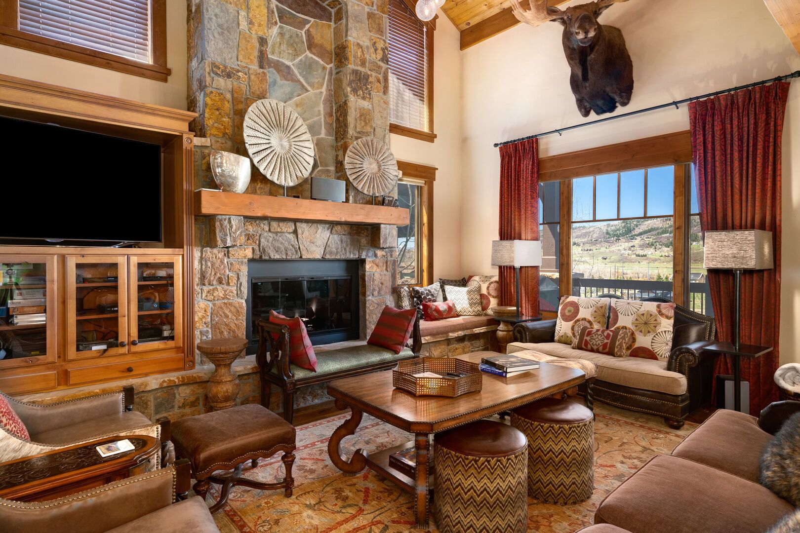 TV, fireplace, DVD player, video library