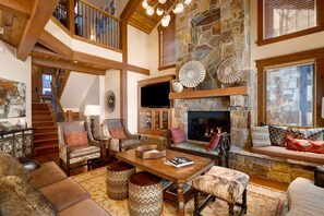 TV, fireplace, DVD player, video library