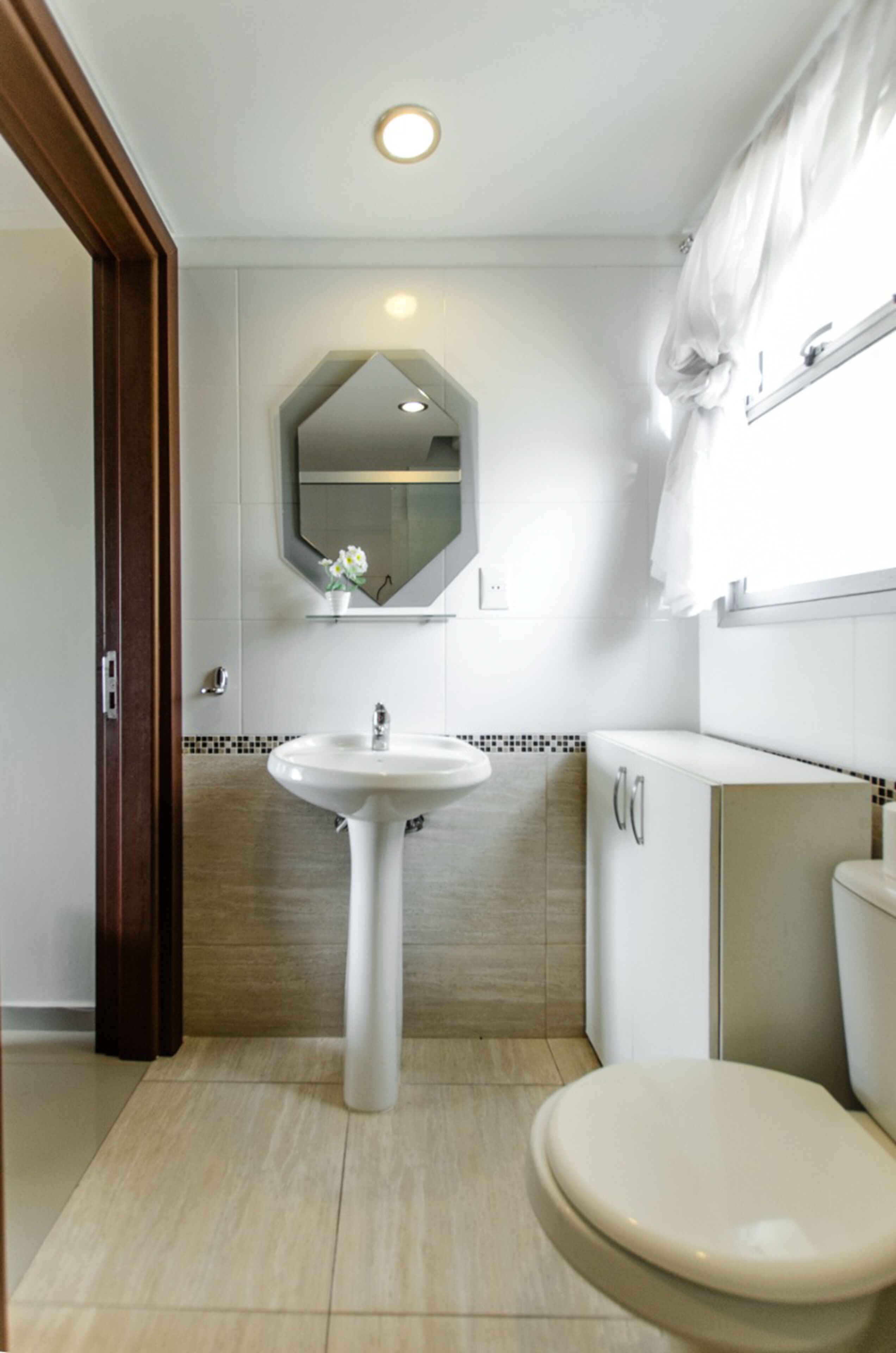 business apartment | bathroom | shower, rainfall showerhead, hair dryer, bidet