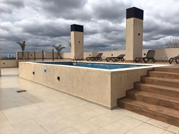 Outdoor pool, a rooftop pool