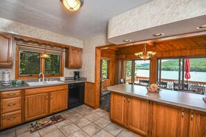 House, Multiple Beds, Fireplace | Private kitchen | Fridge, microwave, stovetop, dishwasher