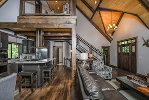 House, Multiple Beds, Fireplace | Living room | 42-inch TV with cable channels, fireplace - Above it All (McHenry)
