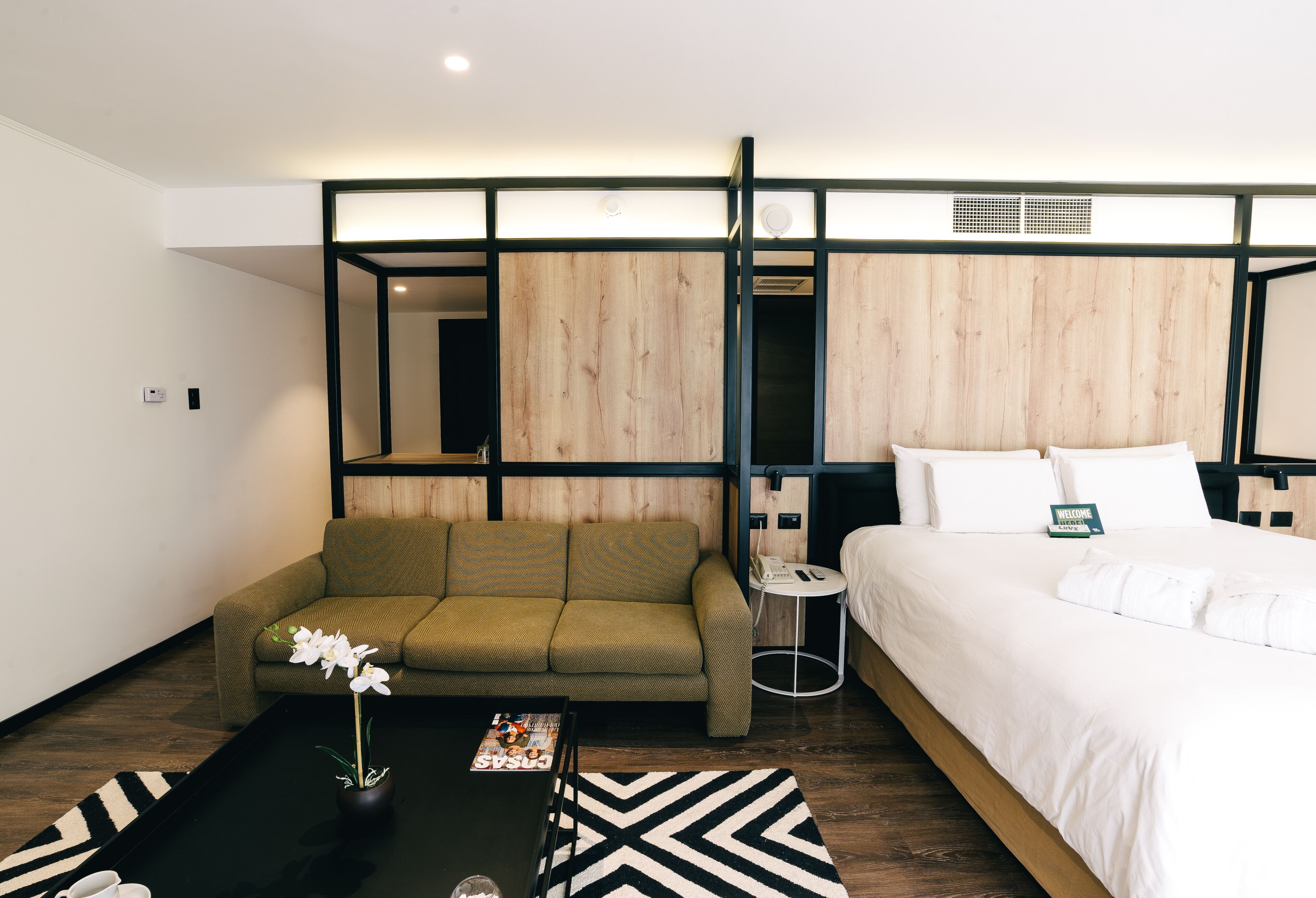 business room | 1 bedroom, premium bedding, down duvets, minibar