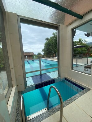 Indoor pool, outdoor pool