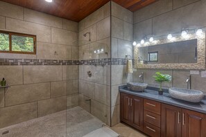 Shower, hair dryer, towels, soap - Large group rental - 2 new houses side by side steps from beach, bars, dining! (Dominical)