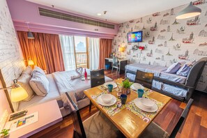 Suite monolocale familiare, 1 camera da letto | Ferro/asse da stiro, Wi-Fi gratuito, lenzuola