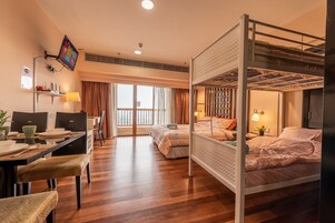 Family Studio Suite, 1 Bedroom | Iron/ironing board, free WiFi, bed sheets