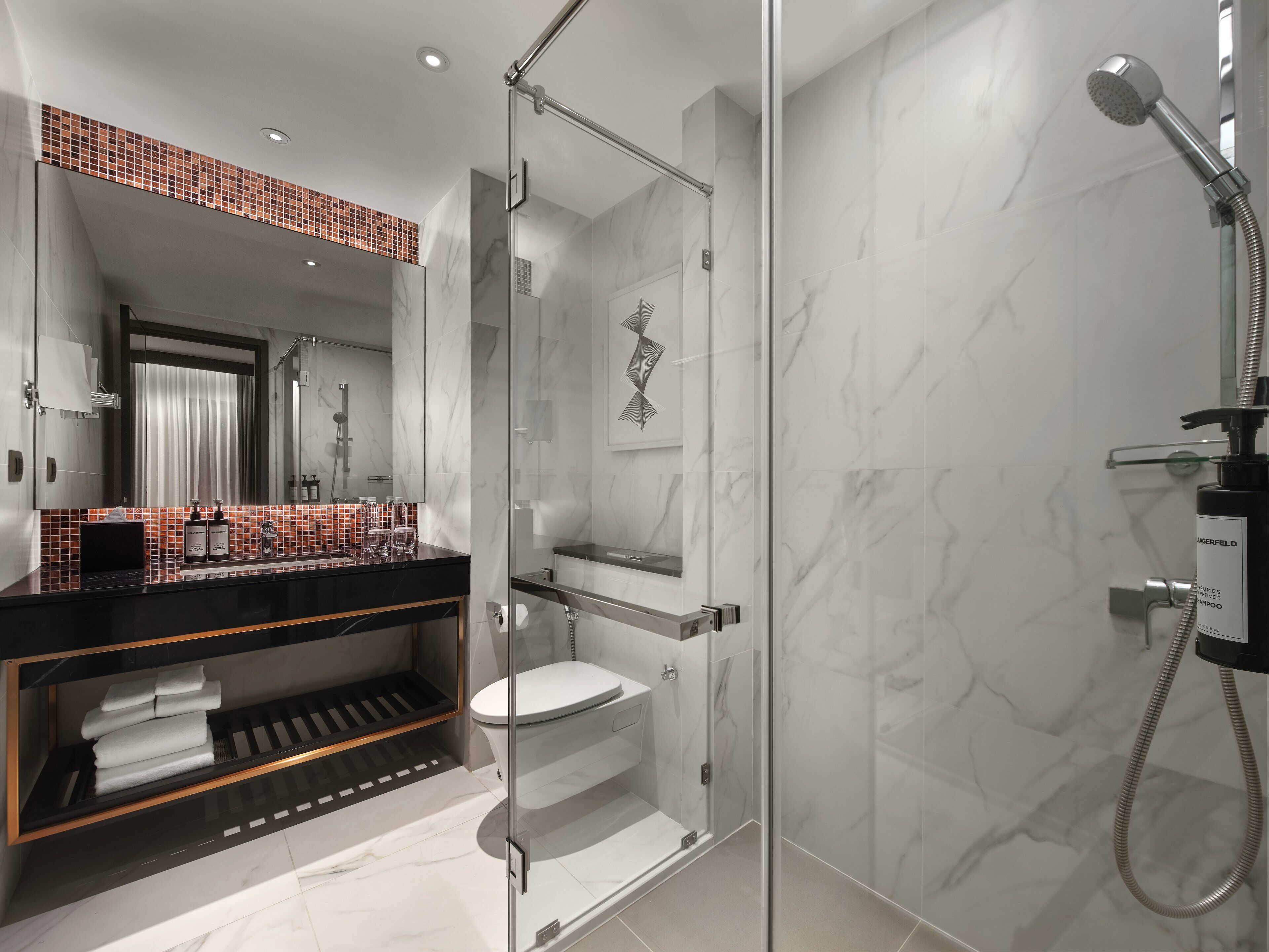 free toiletries, hair dryer, bathrobes, slippers