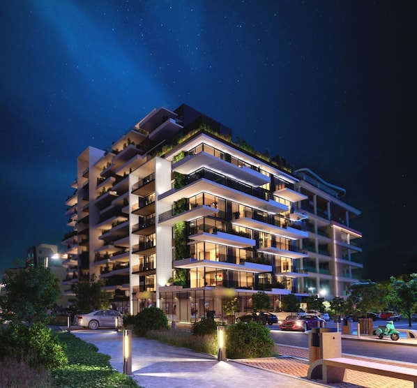 Fassade der Unterkunft – Abend/Nacht