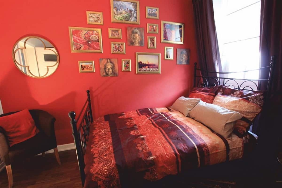 Habitación doble, baño compartido (OrientNest) | 1 habitación, ropa de cama hipoalergénica y decoración personalizada