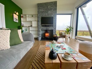 TV, fireplace, DVD player