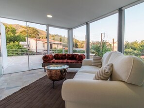 House, 4 Bedrooms | Living room | Flat-screen TV, fireplace - Estia Ora Vicus (Ora)