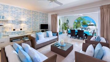 Flat-screen TV, DVD player