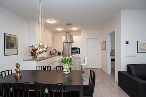 Deluxe Apartment, 2 Bedrooms | Private kitchen | Full-sized fridge, microwave, oven, stovetop - Luxury Salka Suites (Reykjavik)