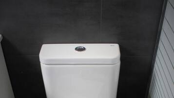 Shower, free toiletries, towels