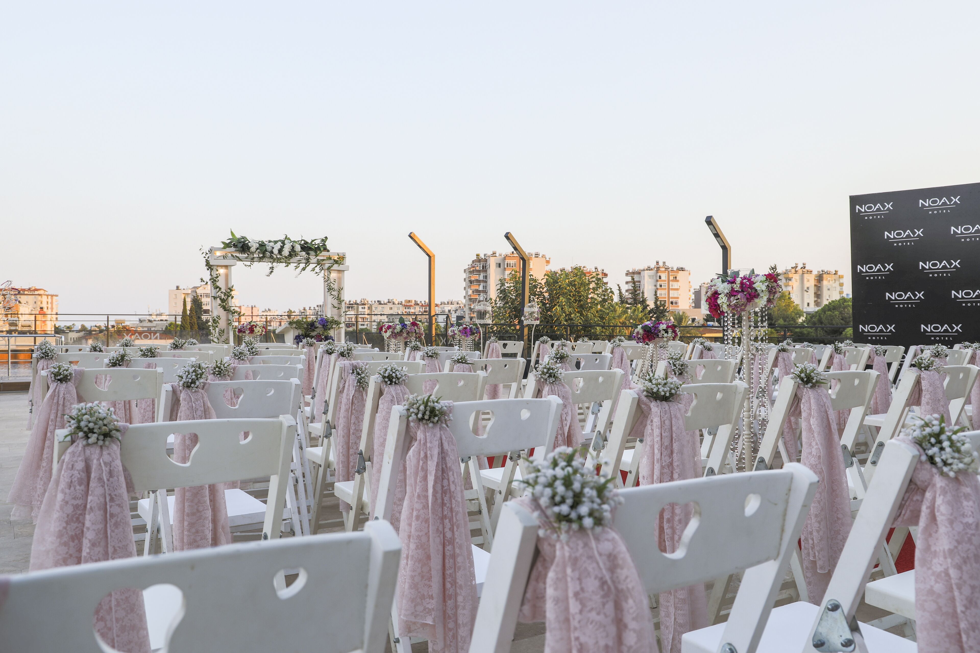 outdoor banquet area