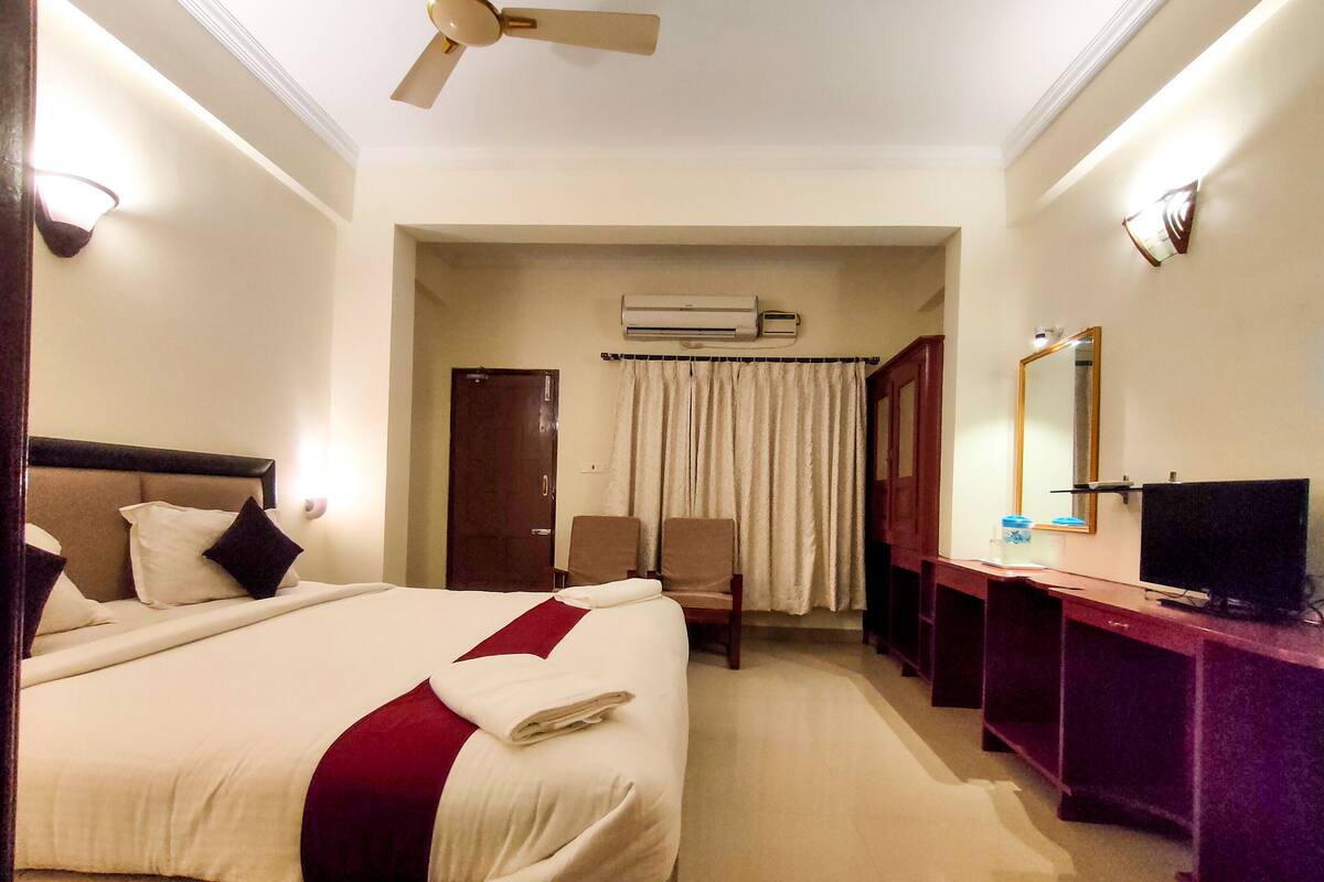 Desk, laptop workspace