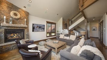 TV, fireplace, DVD player, video library