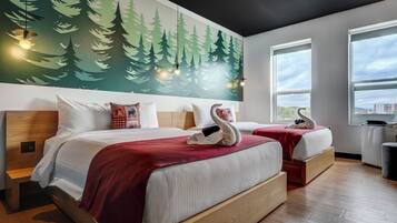 Deluxe Room, 2 Queen Beds | 1 bedroom, desk, laptop workspace, free WiFi