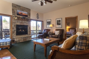 智能電視、壁爐、書籍