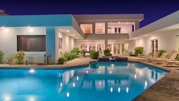 An infinity pool, a waterfall pool