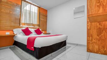 Desk, free WiFi, bed sheets