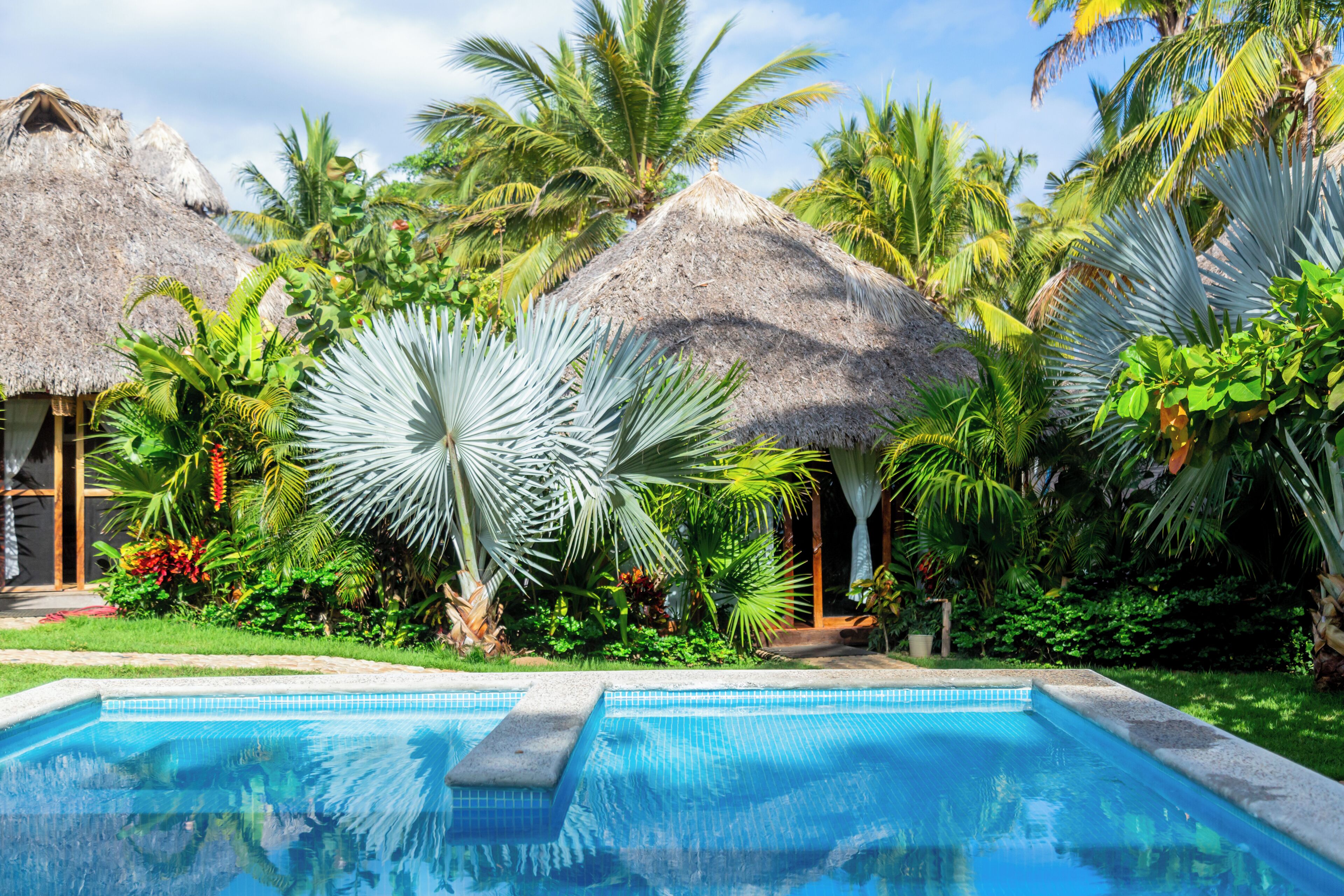 Outdoor pool, open 9:00 AM to 9:00 PM, pool umbrellas, sun loungers