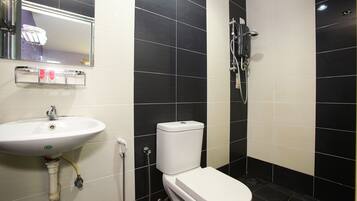 Regadera, bidet, toallas