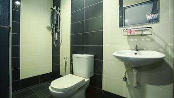 Shower, bidet, towels