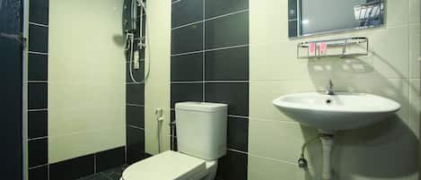 Shower, bidet, towels