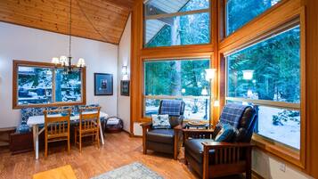 Villa (1 Bedroom) | Living room | Fireplace, DVD player