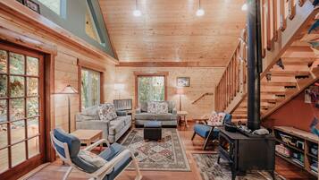 Villa (3 Bedrooms) | Living area | Fireplace, DVD player