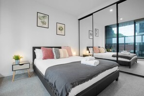 1 bedroom, iron/ironing board, bed sheets