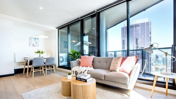 2 bedrooms, iron/ironing board, WiFi, bed sheets - 33 Mel Skyline Lvl 48 2BR 2 BTH Aptmel Cenfree Tram (Melbourne)