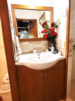 Secadora de cabello, toallas, jabón, shampoo 