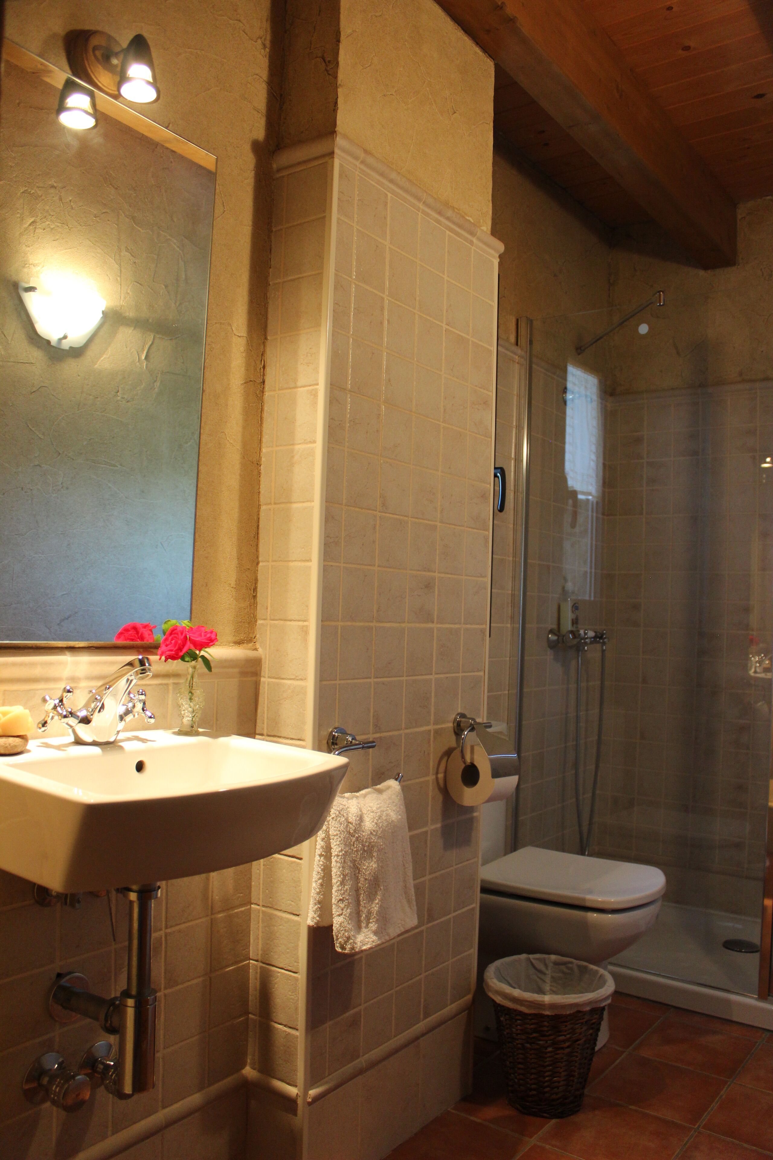 Sèche-cheveux, serviettes fournies, savon, papier toilette