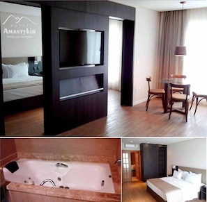 Frigobar, quartos à prova de som, Wi-Fi de cortesia, roupa de cama