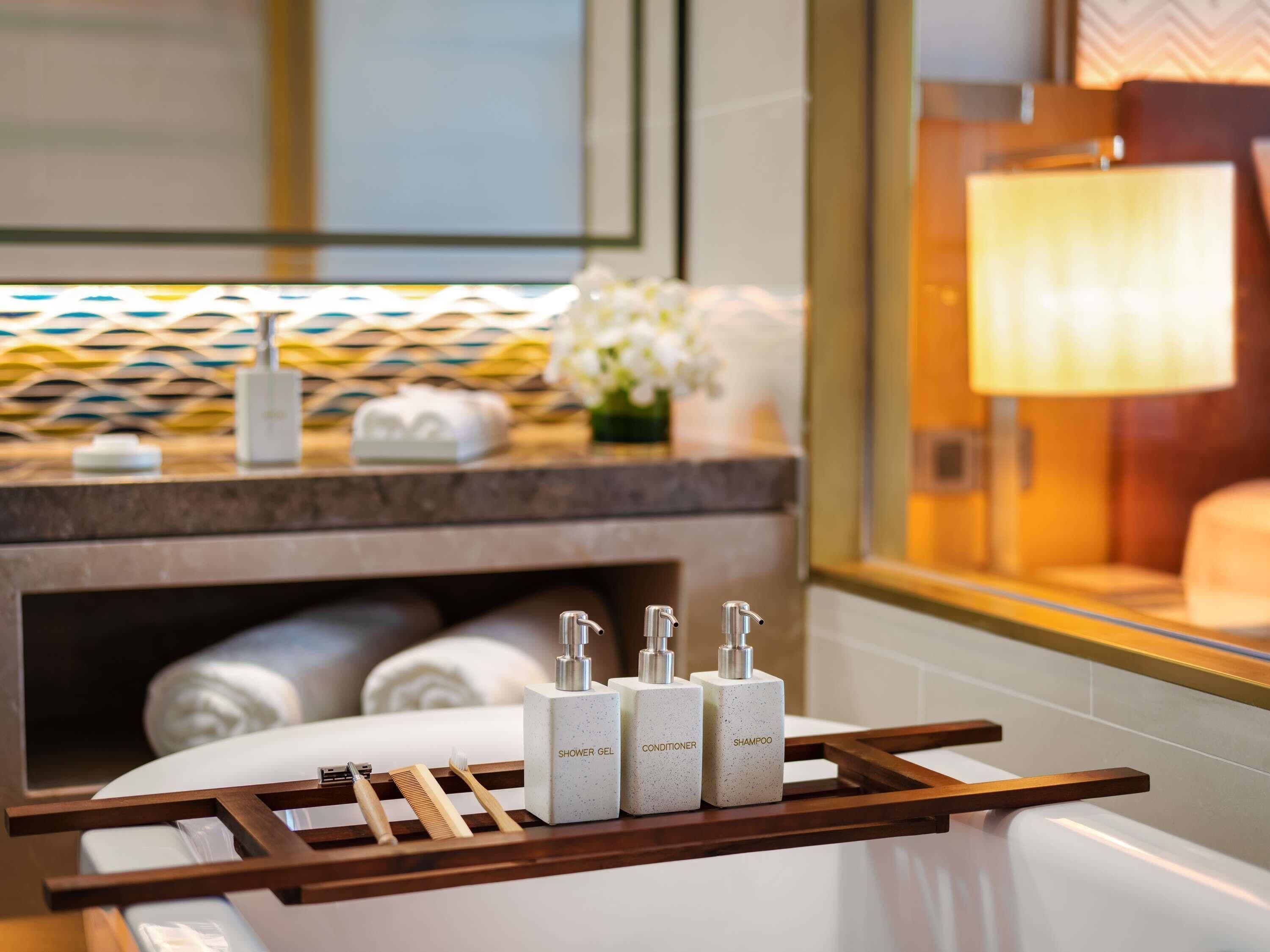 Premium bedding, down comforters, minibar, in-room safe