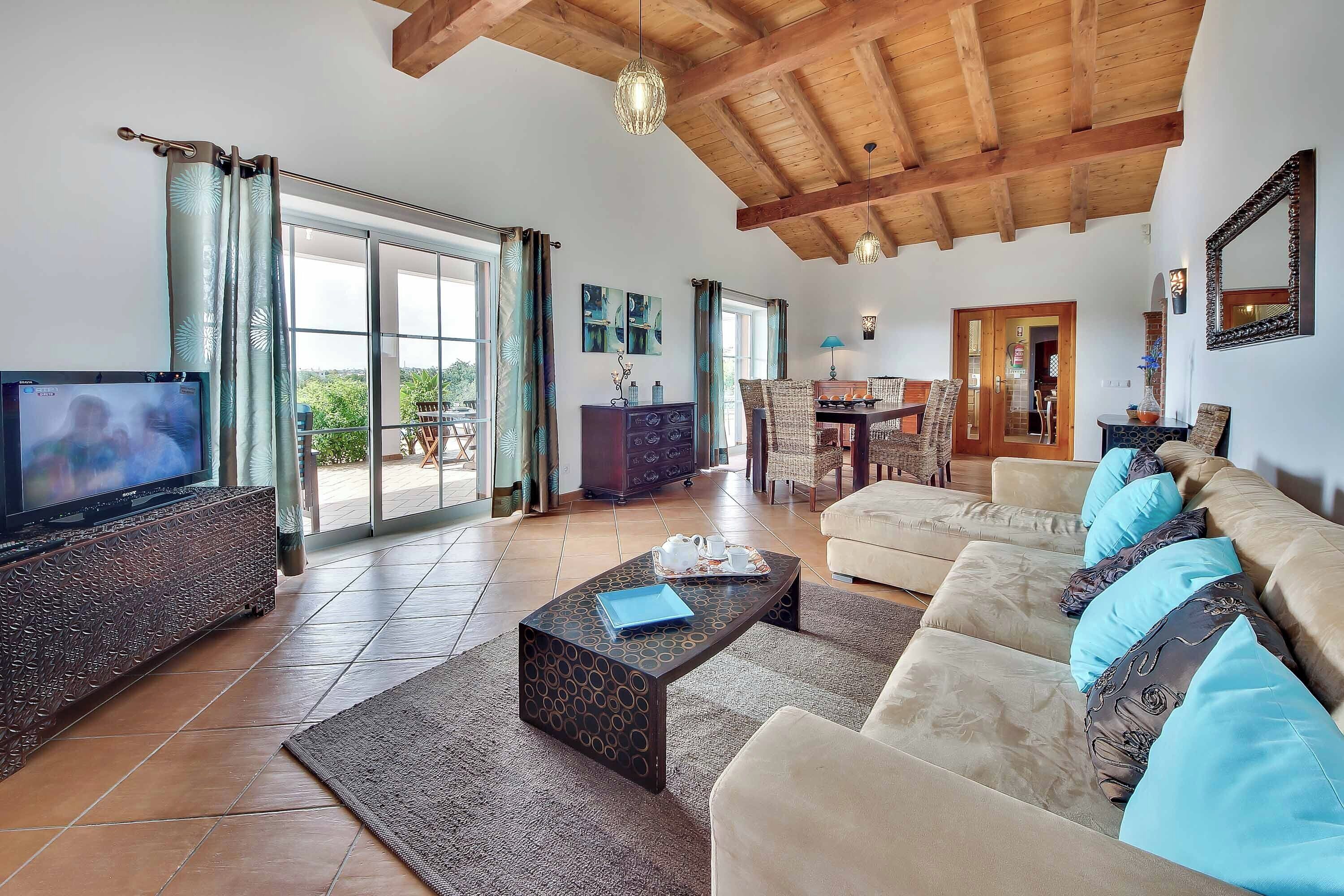 Flat-screen TV, DVD player, ping pong