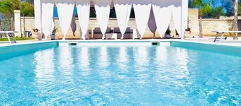 White villa with swimming pool