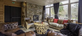 Beautiful waterfront house with heated indoor pool, sauna, terrace.