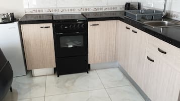 Microwave, oven, electric kettle, toaster