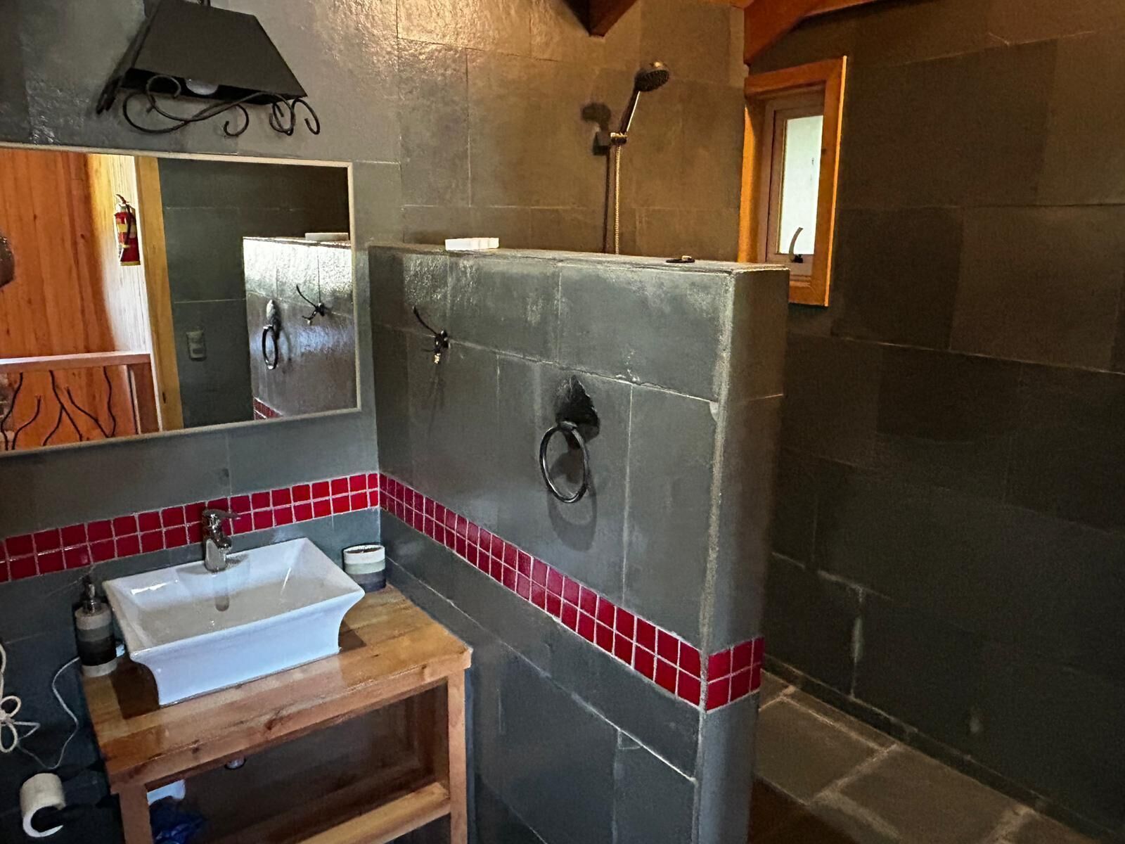 Bathtub, hair dryer, towels, soap