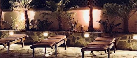 Piscina externa, piscina aquecida
