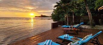 Modern villa with pool by the sea on the island of Moorea