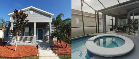 Una piscina al aire libre, una piscina climatizada