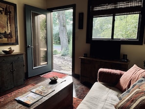 Enjoy the nature-rich view right outside your front door. - The Riverwood Cottage on Bucks County state park. (Upper Black Eddy)