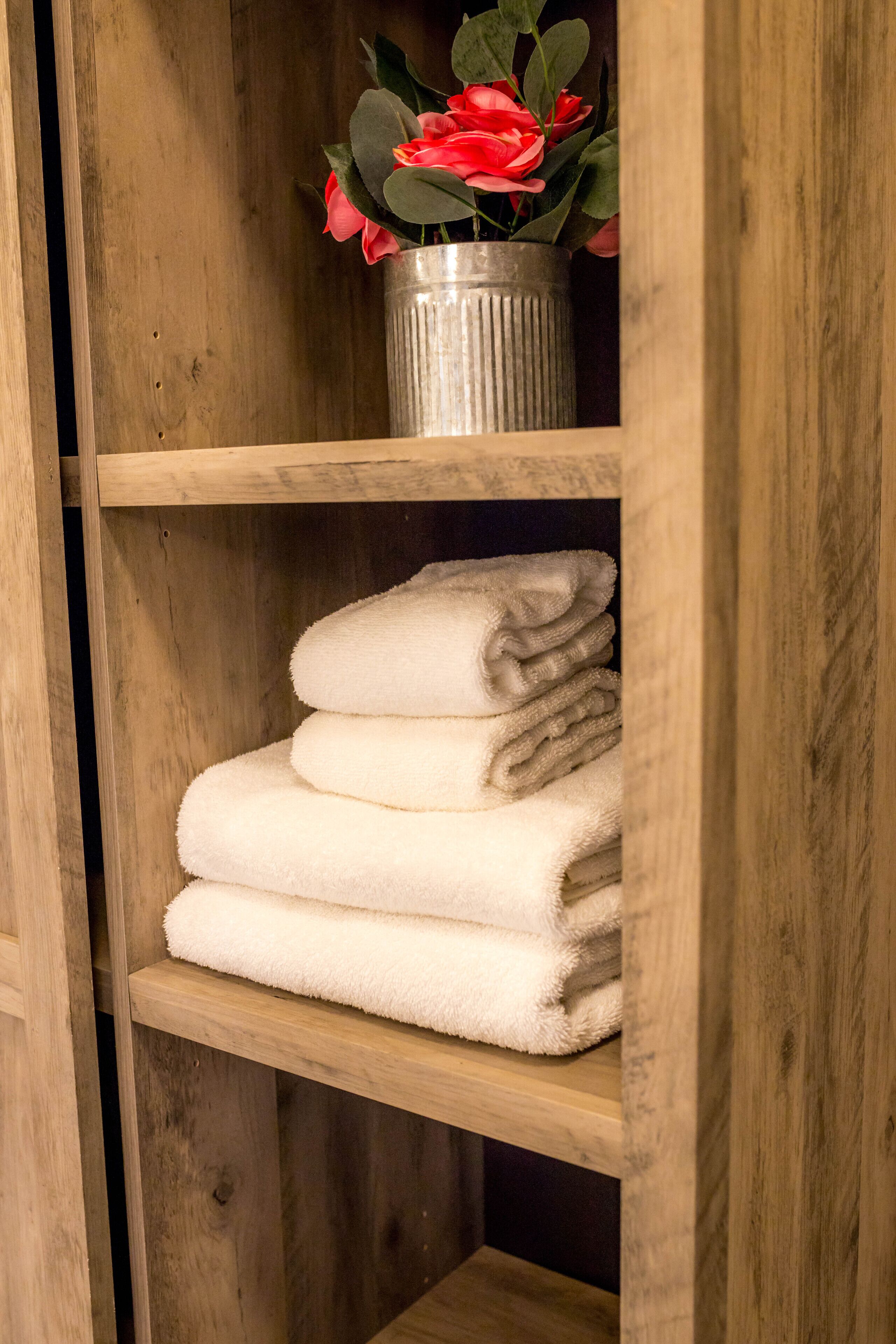 Hair dryer, soap, shampoo, toilet paper