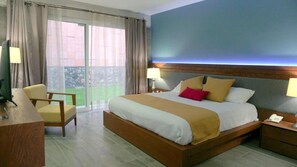 Comfort dubbelrum eller tvÄbÀddsrum - 1 kingsize-sÀng - utsikt mot trÀdgÄrden | Egyptiska bomullslakan, sÀngtillbehör av högsta kvalitet och duntÀcken